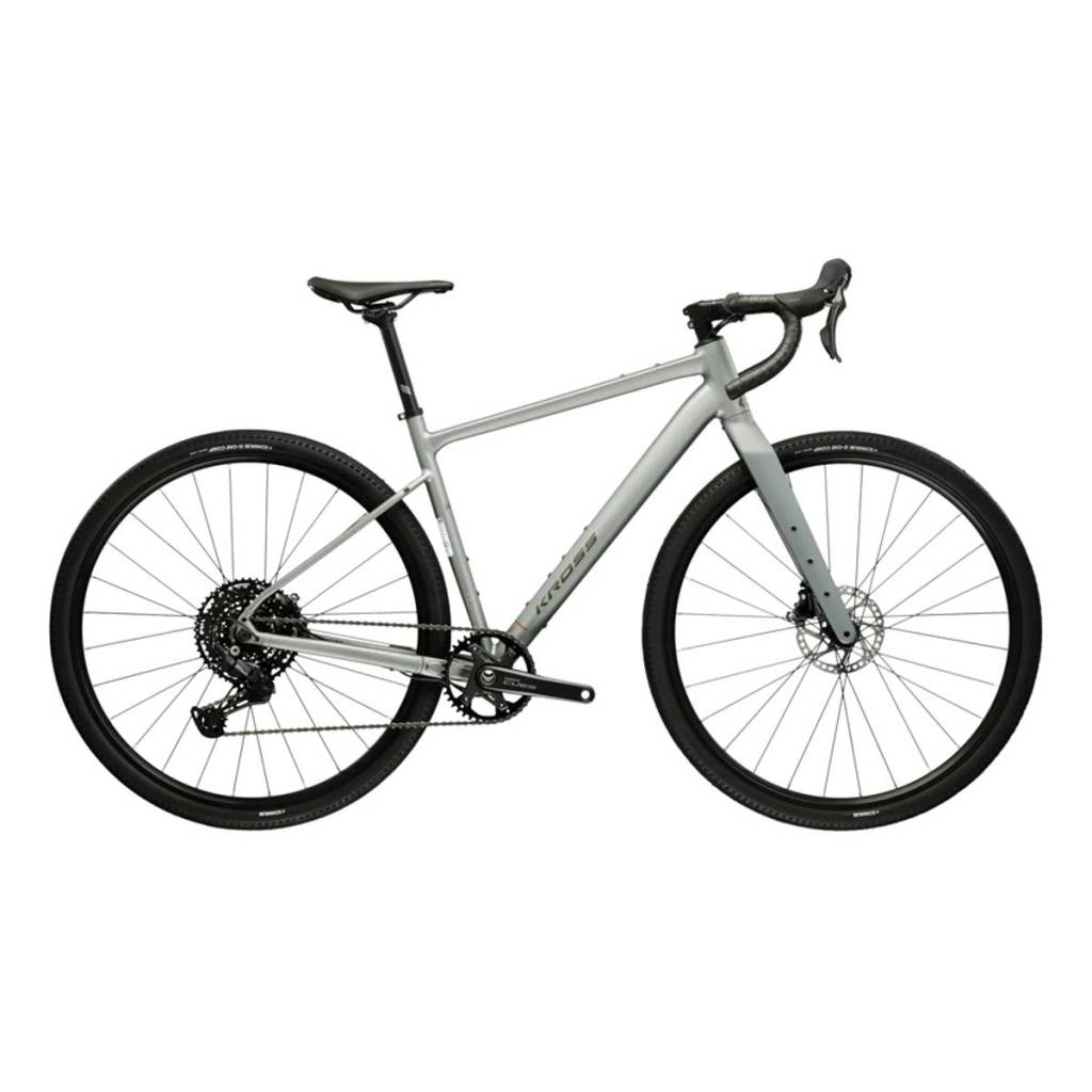 Vélo gravel Kross Esker G200 gris, cintre gravel
